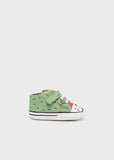 Newborn Mint Kitty Velcro Canvas Shoes