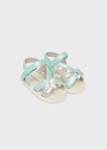 Girls Aqua Velcro Sandals