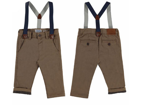 Brown with Suspenders Chino Pants