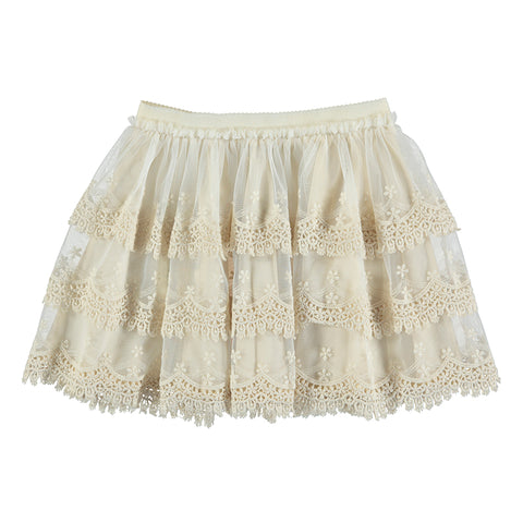 Girls Tulle Embroidered Skirt