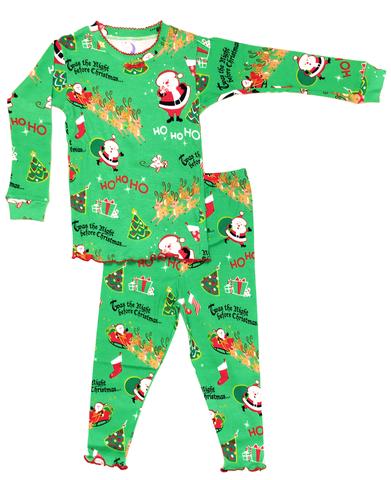Girl Ho Ho Ho Long John Pajama with Book