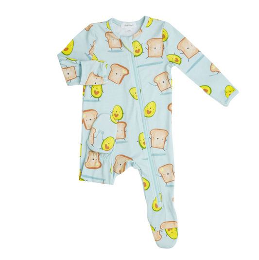 Avocado+Toast Zipper Footie