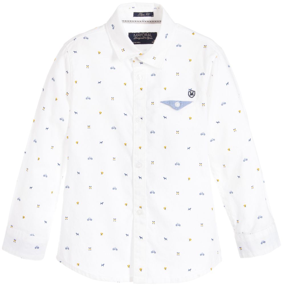 Mayoral White Design L/S Shirt