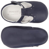 Navy Faux Leather Shoes