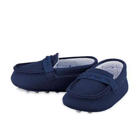 Boys Navy Moccasins